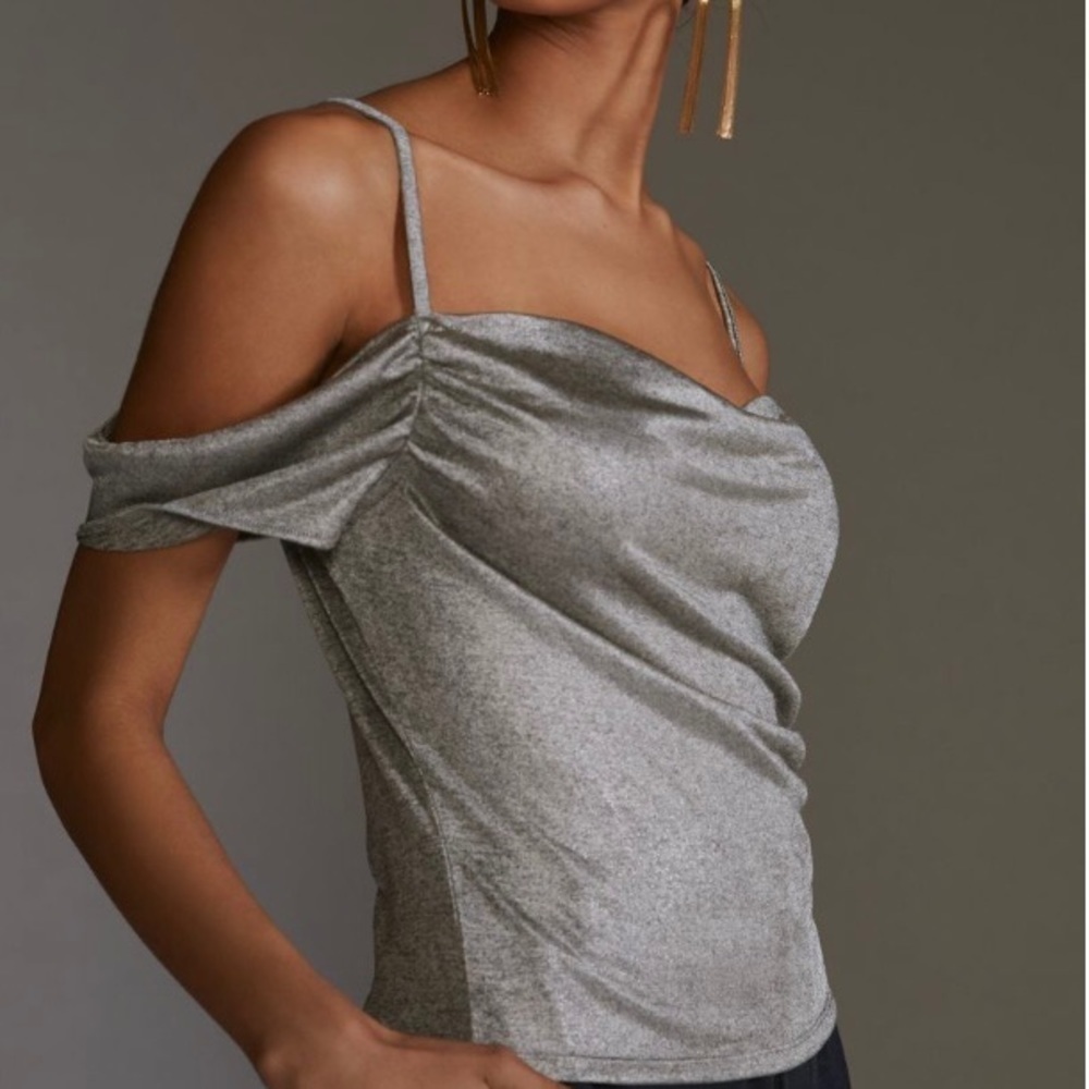 Anthropologie Lurex Off The Shoulder Top